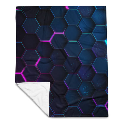 "Dark Honeycomb" THROW BLANKET, 50″×60″, Front