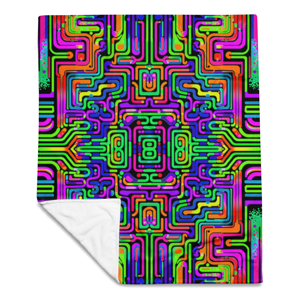 "Borg Rave" THROW BLANKET, 50″×60″, Front