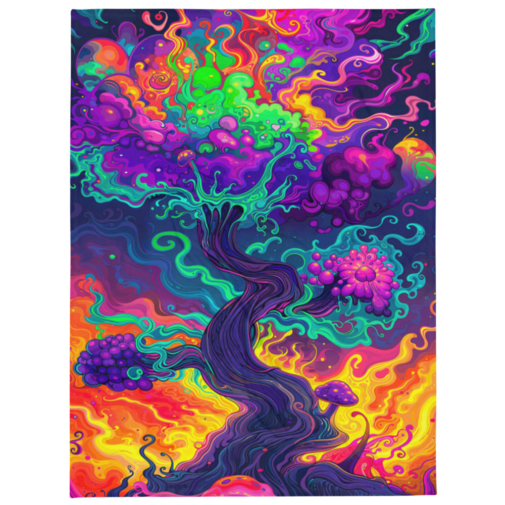 "Mush Tree So Color" THROW BLANKET, 60″×80″, default