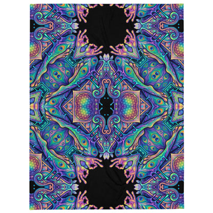 "Higher Pondciousness Mandala" THROW BLANKET, 60″×80″, default