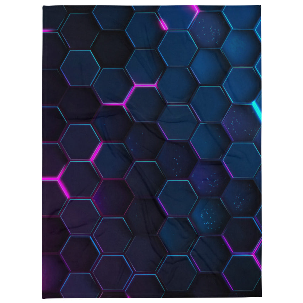 "Dark Honeycomb" THROW BLANKET, 60″×80″, default