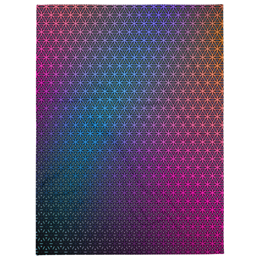 "Rainbow Flower of Life Pattern" THROW BLANKET, 60″×80″, default