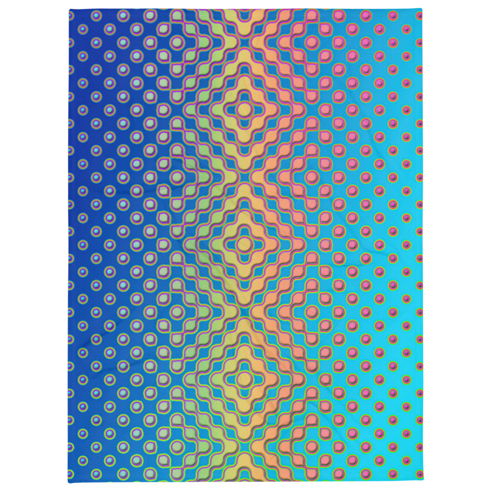 "Morphing Cycles Blue" THROW BLANKET, 60″×80″, default