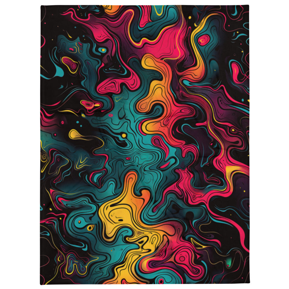 "Neon Oil" THROW BLANKET, 60″×80″, default