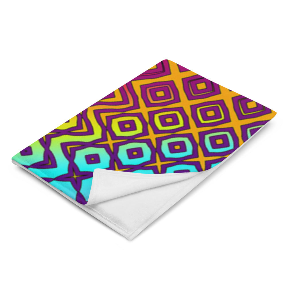 "Peacocking" THROW BLANKET, 60″×80″, Left Front