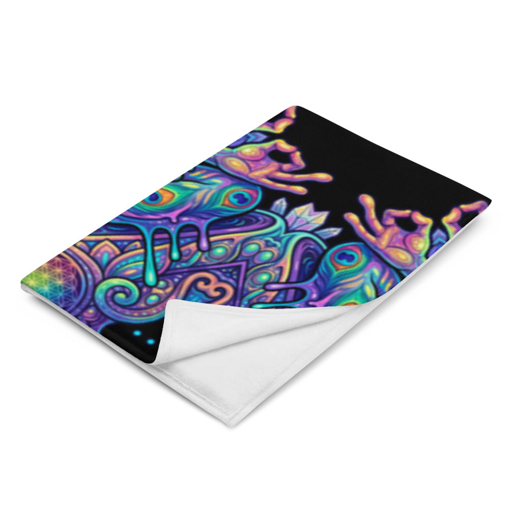 "Higher Pondciousness Mandala" THROW BLANKET, 60″×80″, Left Front