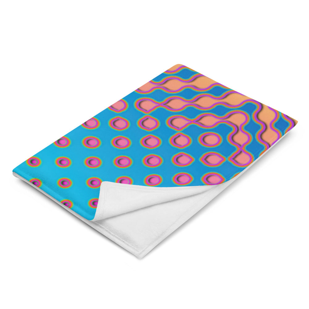 "Morphing Cycles Blue" THROW BLANKET, 60″×80″, Left Front