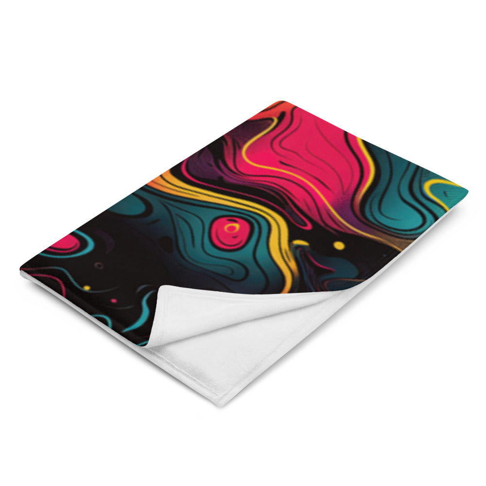 "Neon Oil" THROW BLANKET, 60″×80″, Left Front