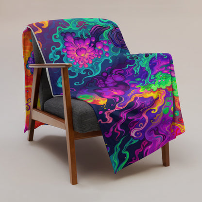 "Mush Tree So Color" THROW BLANKET, 60″×80″, Lifestyle