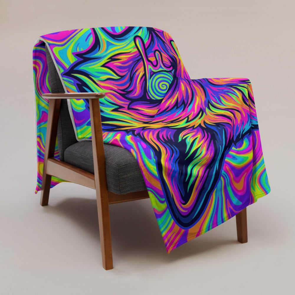 "Fox Hole" THROW BLANKET, 60″×80″, Lifestyle