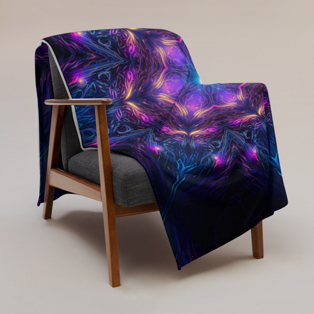 "Twilight Glow Mandala" THROW BLANKET, 60″×80″, Lifestyle