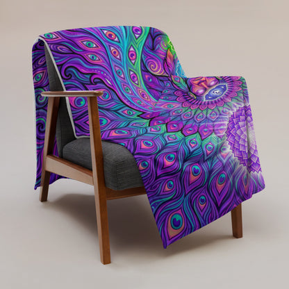 "Shamanic Emanation" THROW BLANKET, 60″×80″, Lifestyle