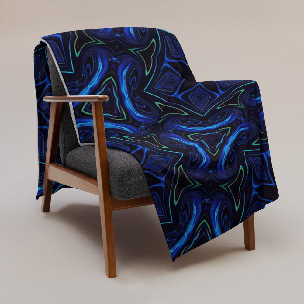 "Liquid Night" THROW BLANKET, 60″×80″, Lifestyle