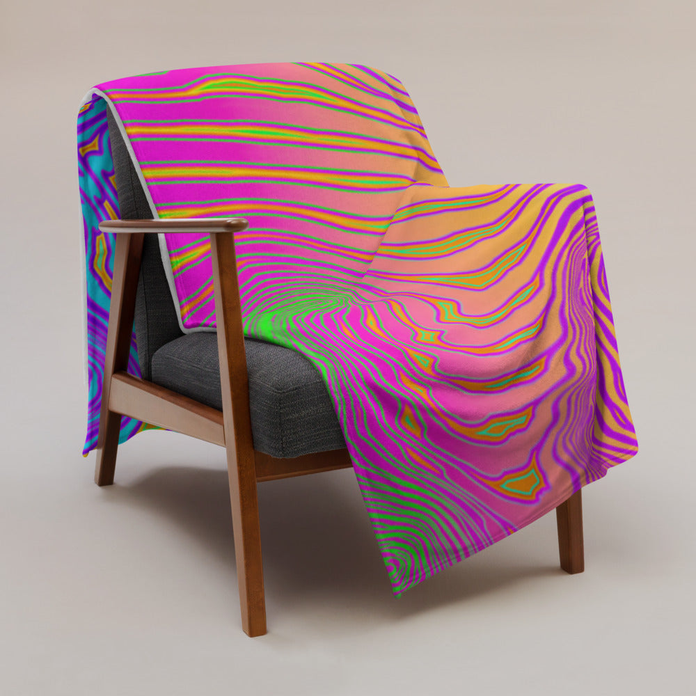 "Neon King" THROW BLANKET, 60″×80″, Lifestyle