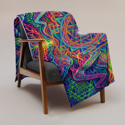 "Oh My Sri Yantra" THROW BLANKET, 60″×80″, Lifestyle