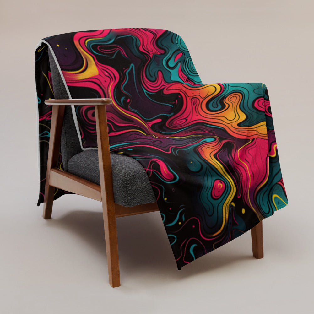 "Neon Oil" THROW BLANKET, 60″×80″, Lifestyle
