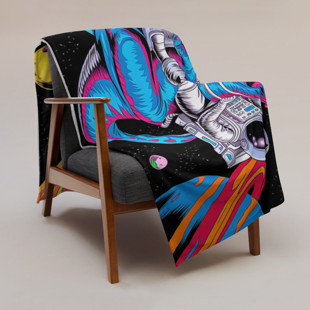 "Space-Rex" THROW BLANKET, 60″×80″, Lifestyle