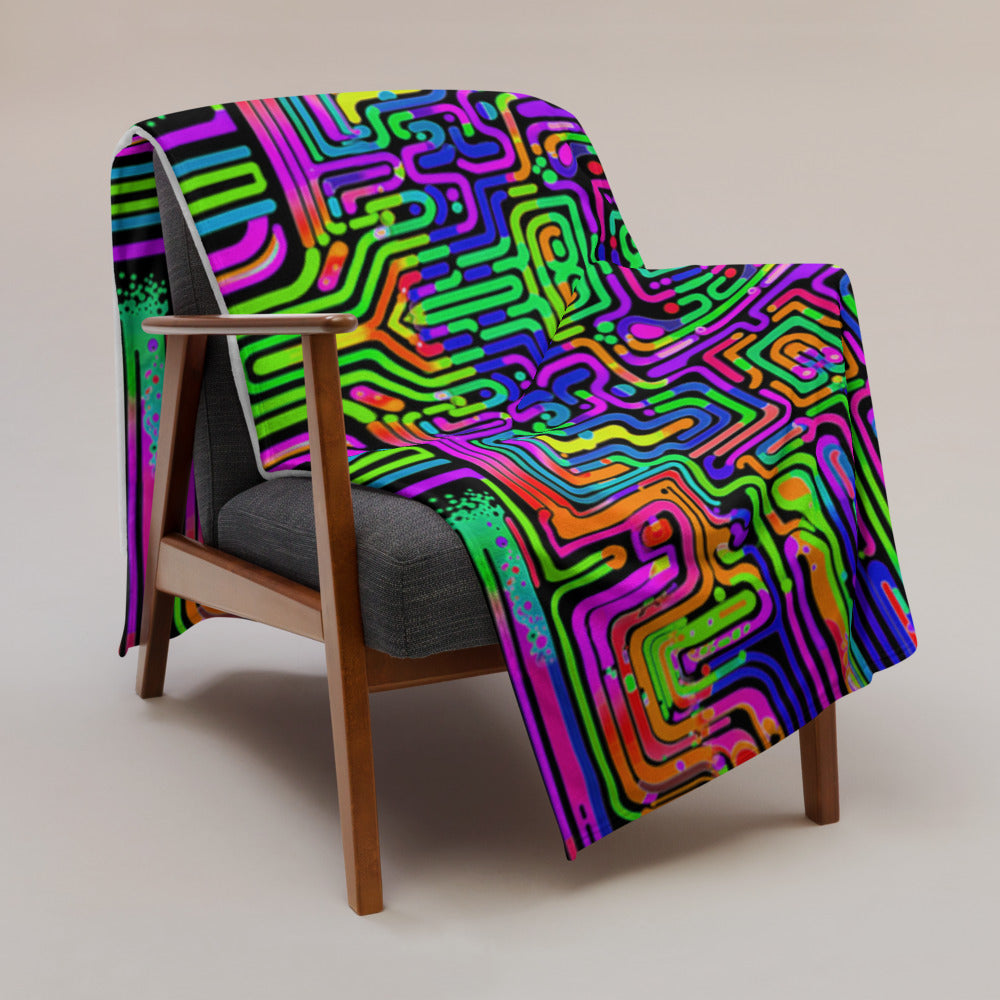 "Borg Rave" THROW BLANKET, 60″×80″, Lifestyle