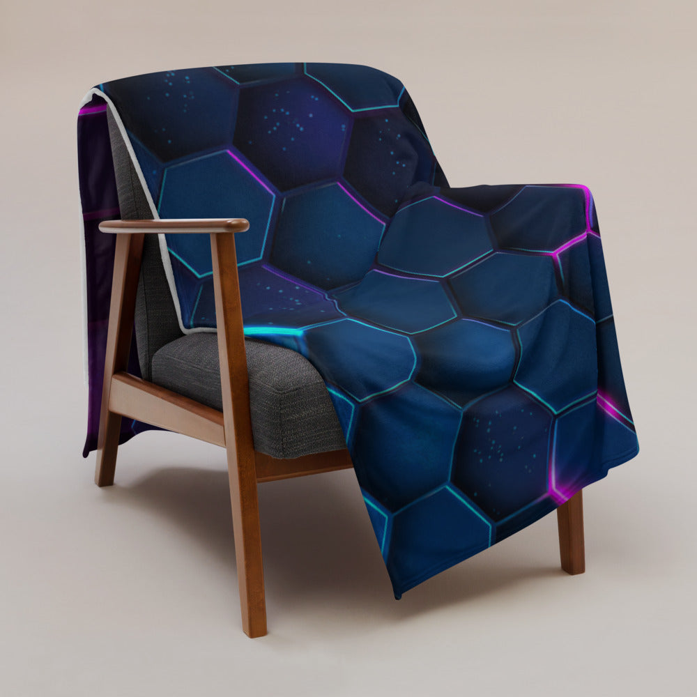 "Dark Honeycomb" THROW BLANKET, 60″×80″, Lifestyle