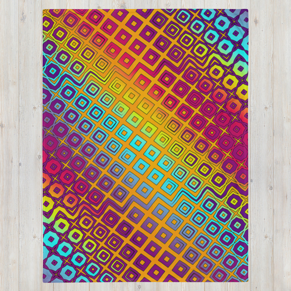 "Peacocking" THROW BLANKET, 60″×80″, Front