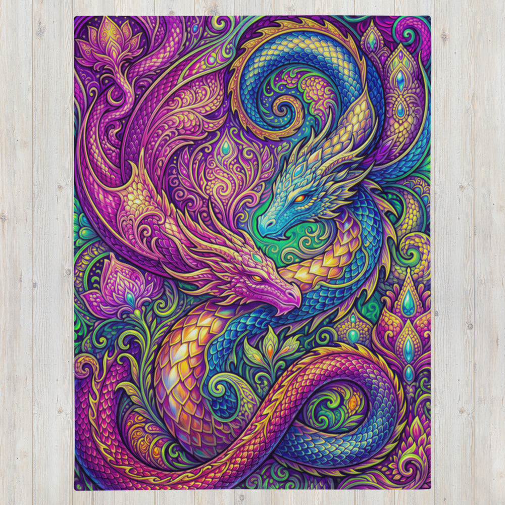 "LovDragons" THROW BLANKET, 60″×80″, Front