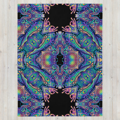 "Higher Pondciousness Mandala" THROW BLANKET, 60″×80″, Front