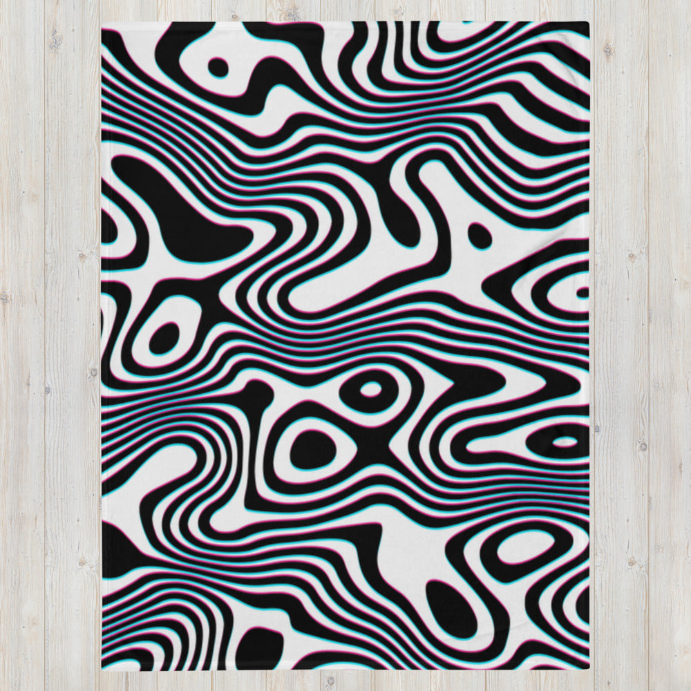 "Wild Cat (White)" THROW BLANKET, 60″×80″, Front