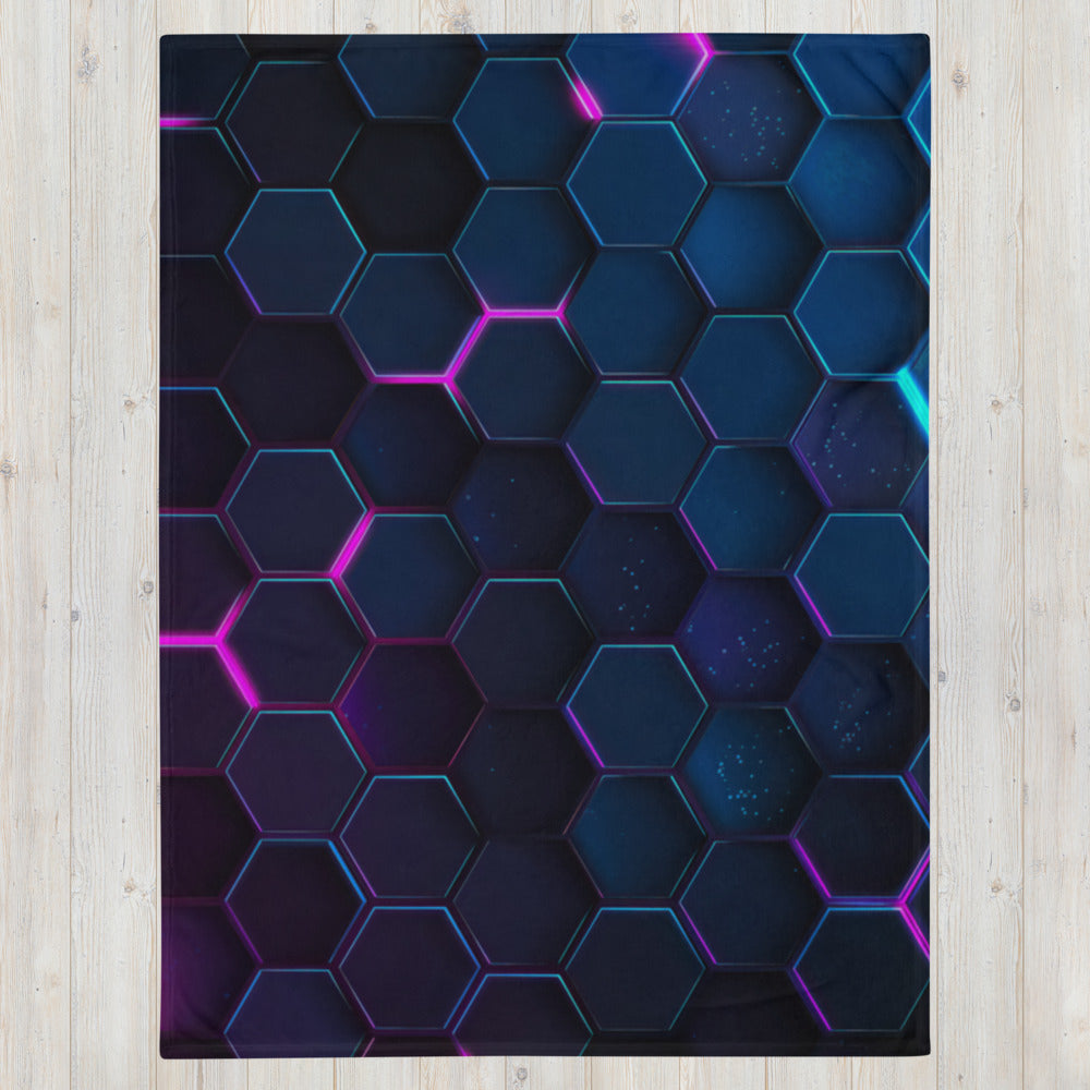 "Dark Honeycomb" THROW BLANKET, 60″×80″, Front