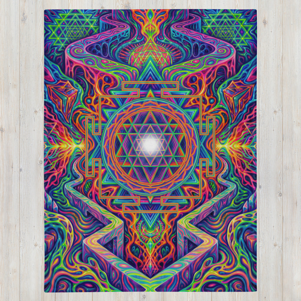 "Oh My Sri Yantra" THROW BLANKET, 60″×80″, Front