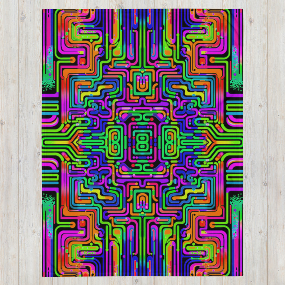 "Borg Rave" THROW BLANKET, 60″×80″, Front