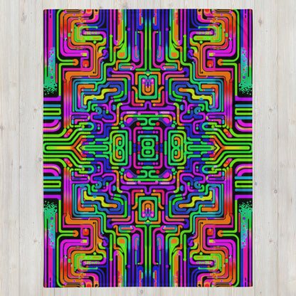"Borg Rave" THROW BLANKET, 60″×80″, Front