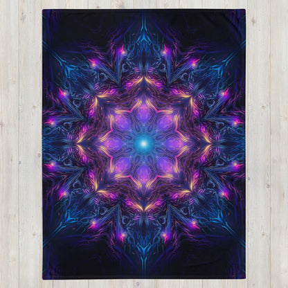 "Twilight Glow Mandala" THROW BLANKET, 60″×80″, Front