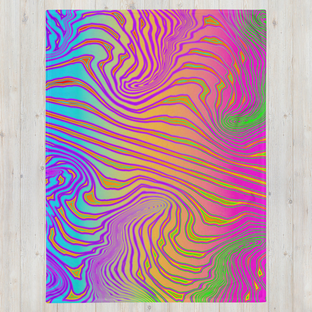 "Neon King" THROW BLANKET, 60″×80″, Front