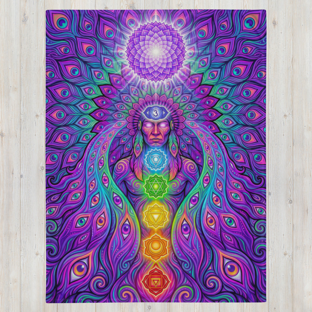 "Shamanic Emanation" THROW BLANKET, 60″×80″, Front