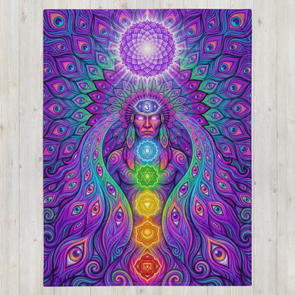 "Shamanic Emanation" THROW BLANKET, 60″×80″, Front