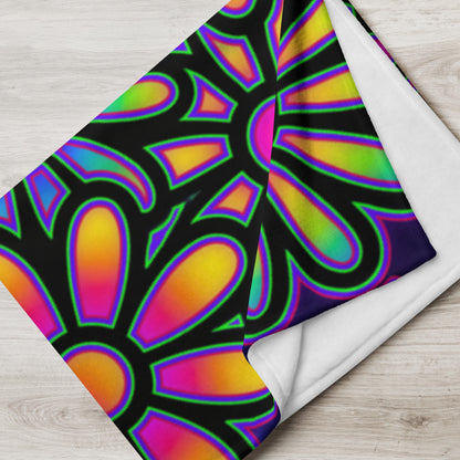 "Mystic Floral Collage" THROW BLANKET, 60″×80″, Lifestyle