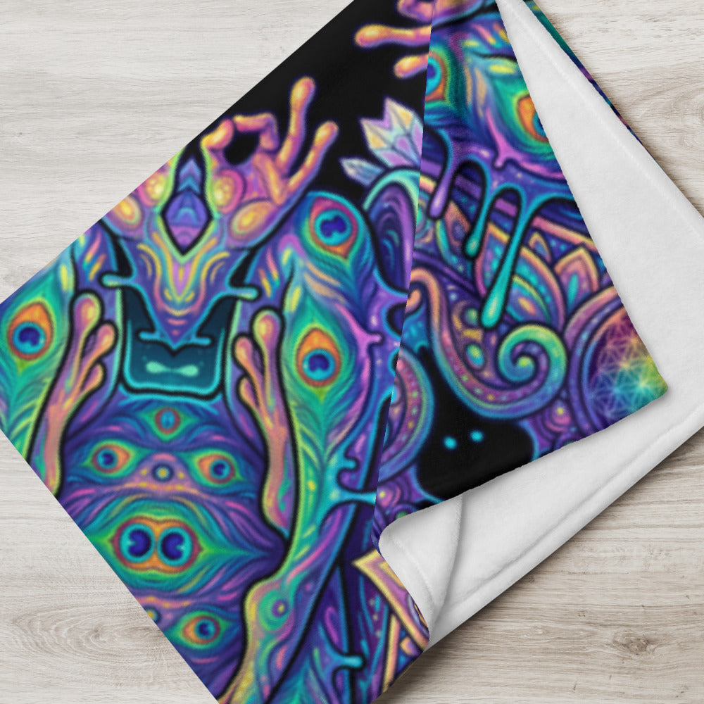 "Higher Pondciousness Mandala" THROW BLANKET, 60″×80″, Lifestyle