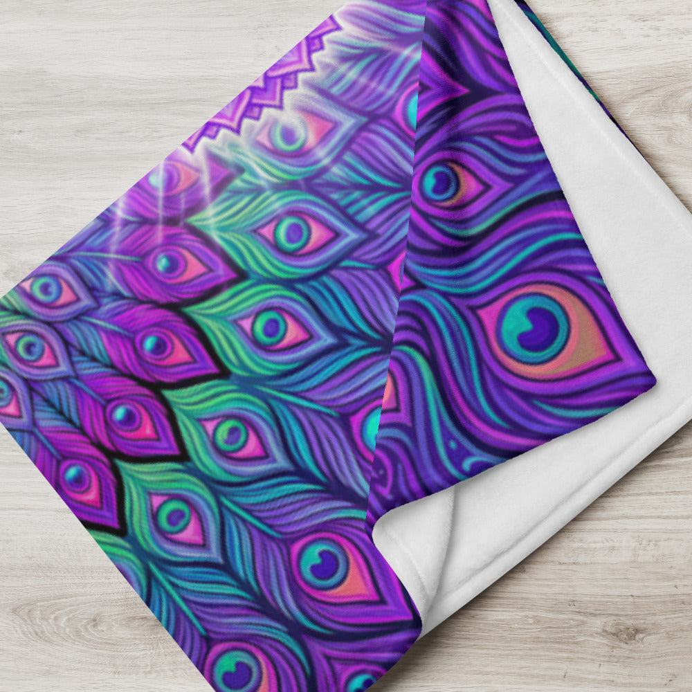 "Shamanic Emanation" THROW BLANKET, 60″×80″, Lifestyle