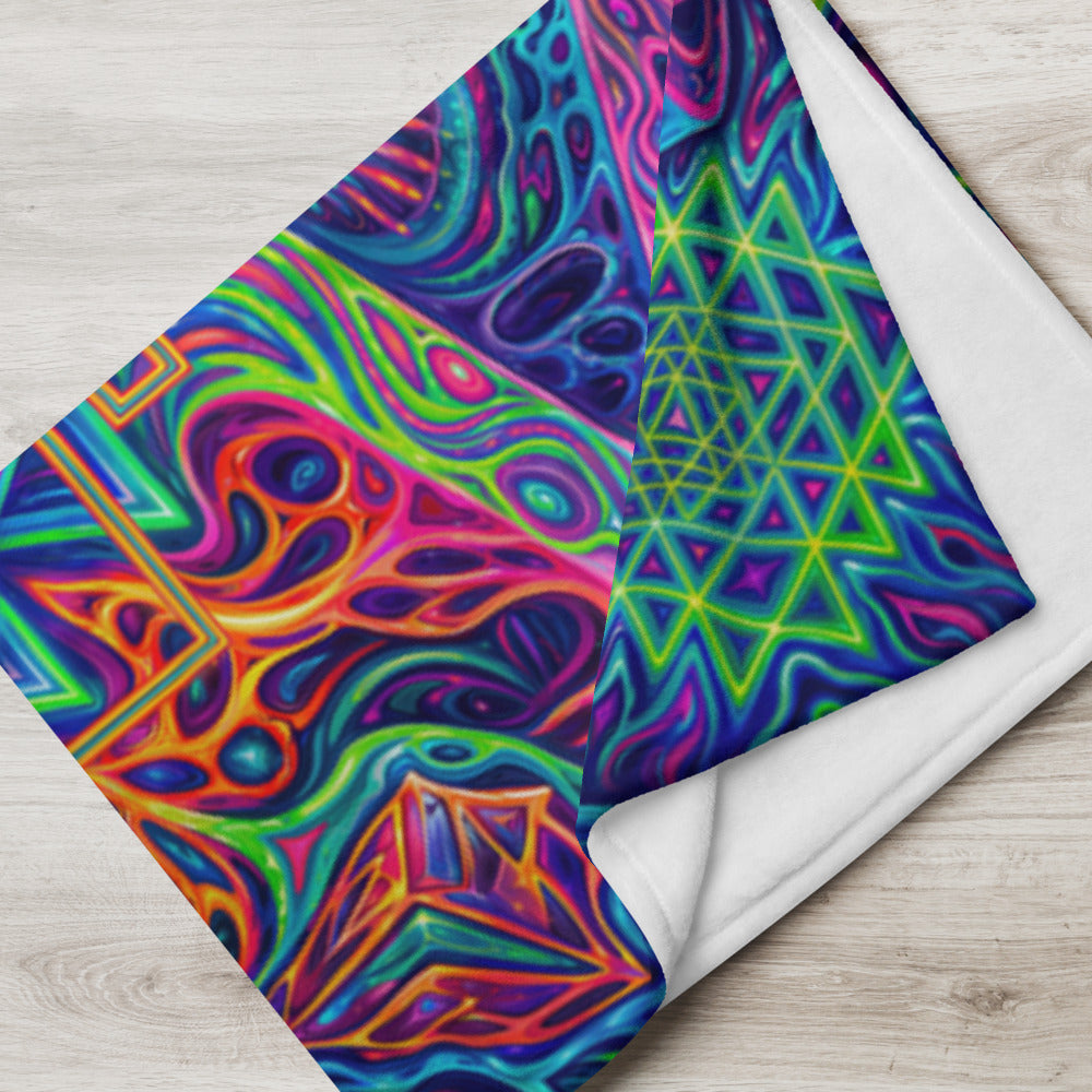 "Oh My Sri Yantra" THROW BLANKET, 60″×80″, Lifestyle