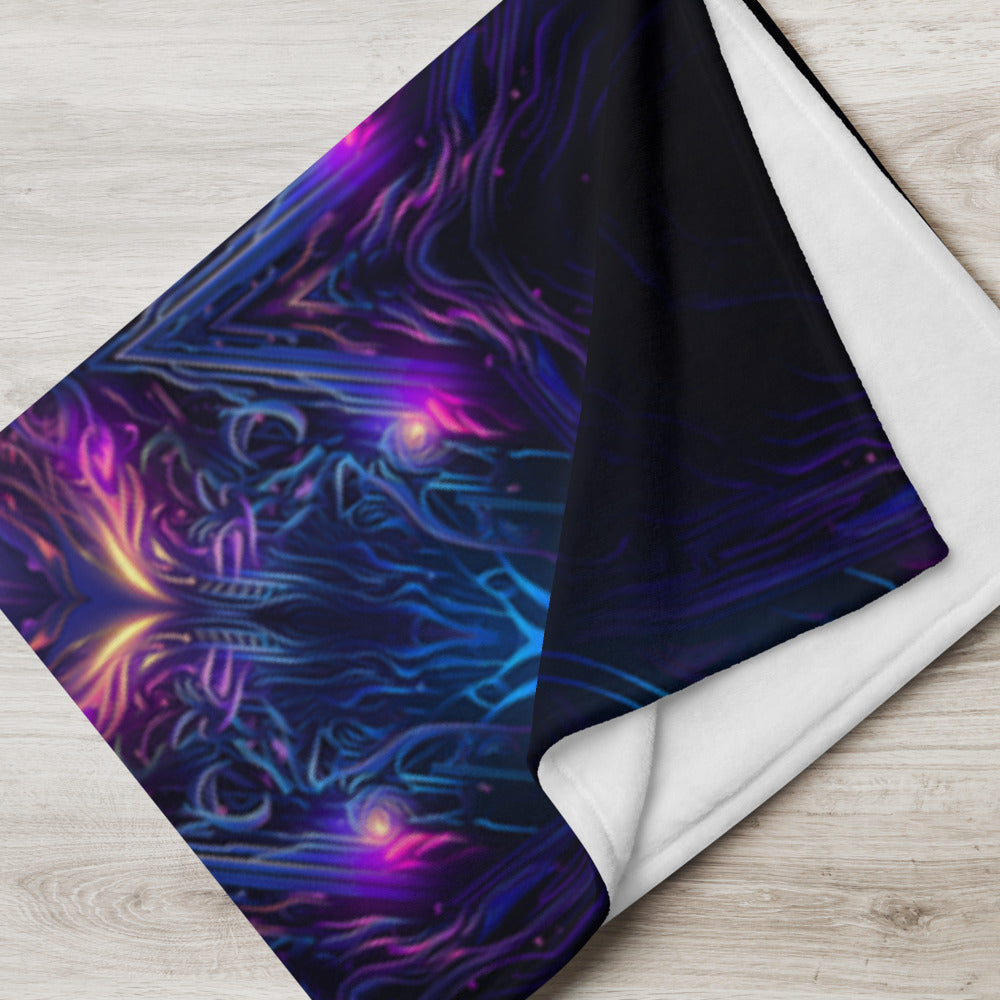 "Twilight Glow Mandala" THROW BLANKET, 60″×80″, Lifestyle