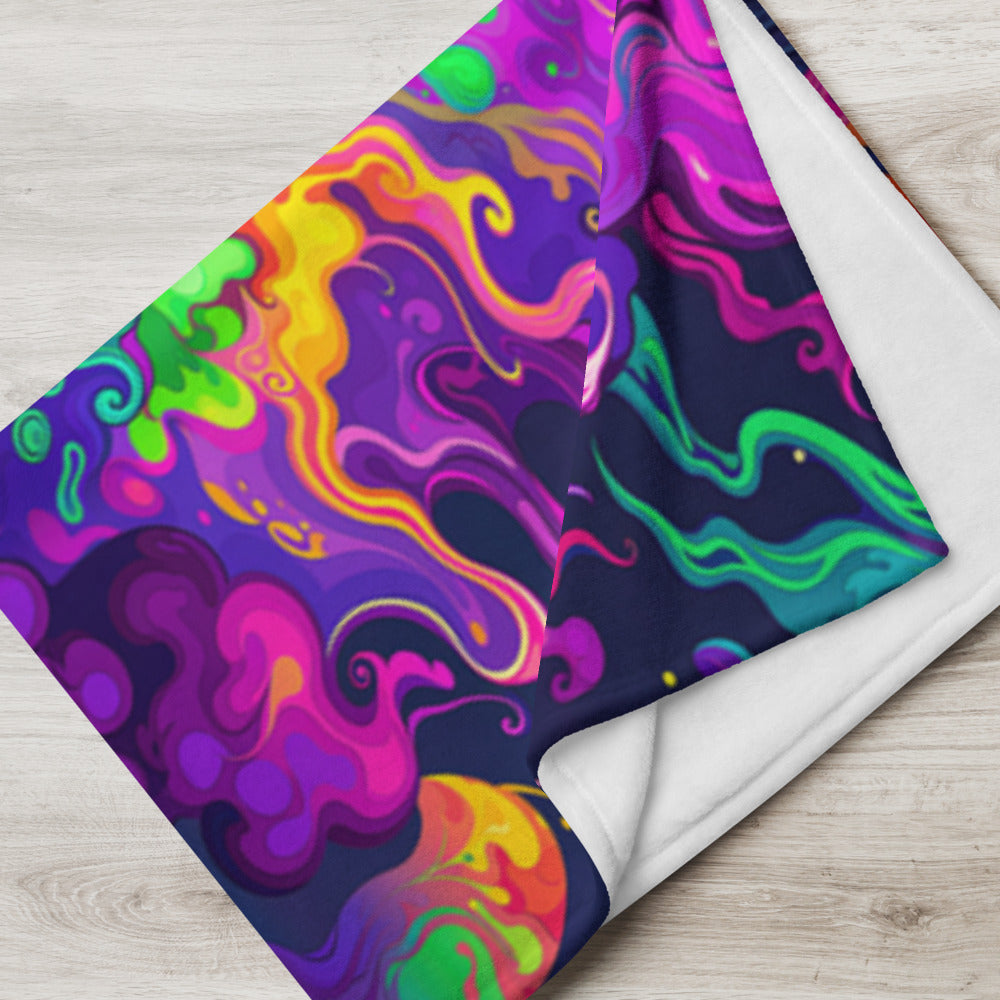 "Mush Tree So Color" THROW BLANKET, 60″×80″, Lifestyle