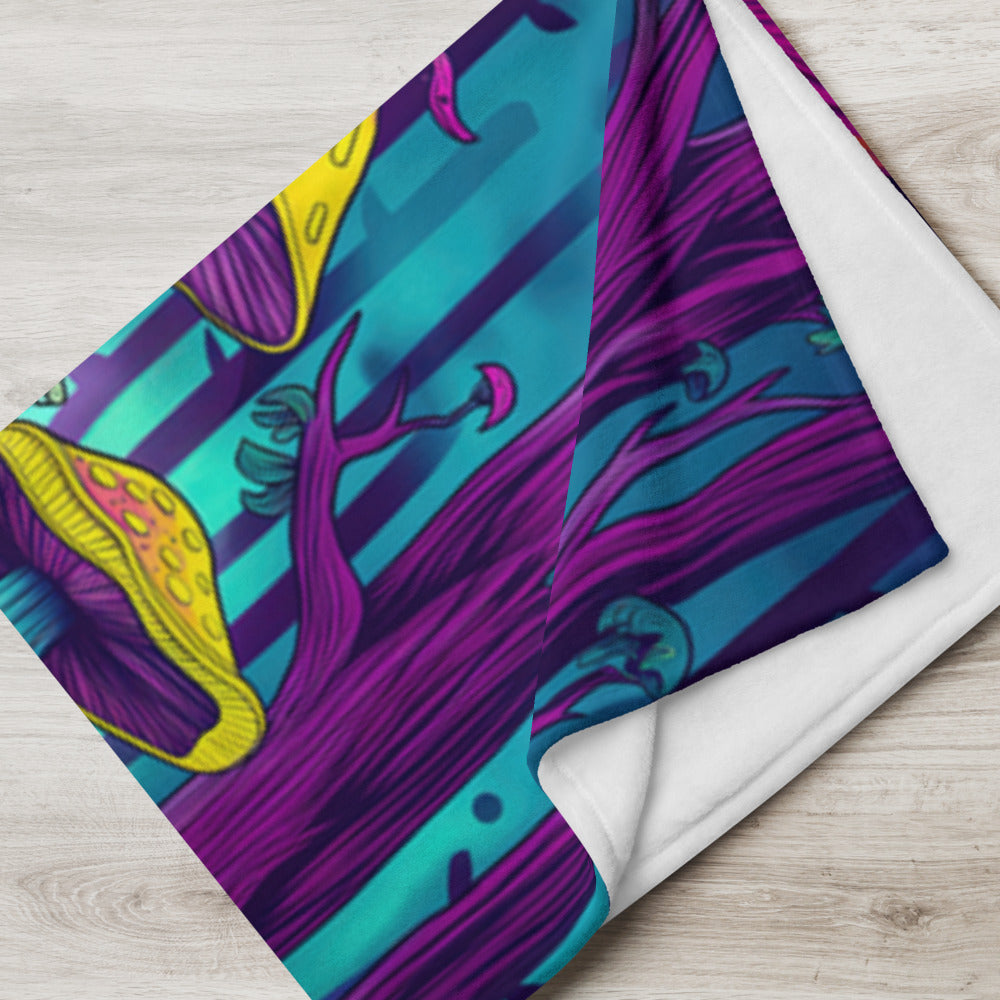 "Mushroom Forest" THROW BLANKET, 60″×80″, Lifestyle