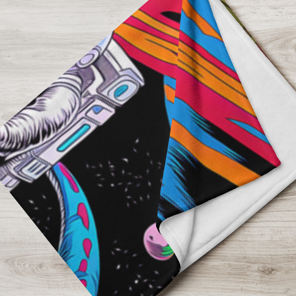 "Space-Rex" THROW BLANKET, 60″×80″, Lifestyle