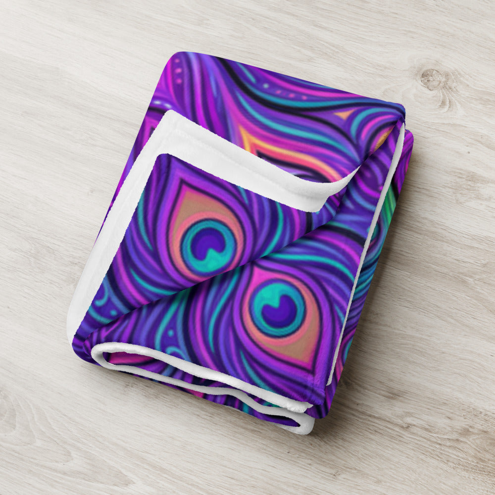 "Shamanic Emanation" THROW BLANKET, 60″×80″, Lifestyle 2