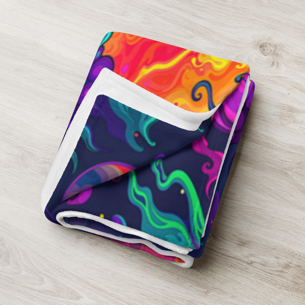 "Mush Tree So Color" THROW BLANKET, 60″×80″, Lifestyle 2
