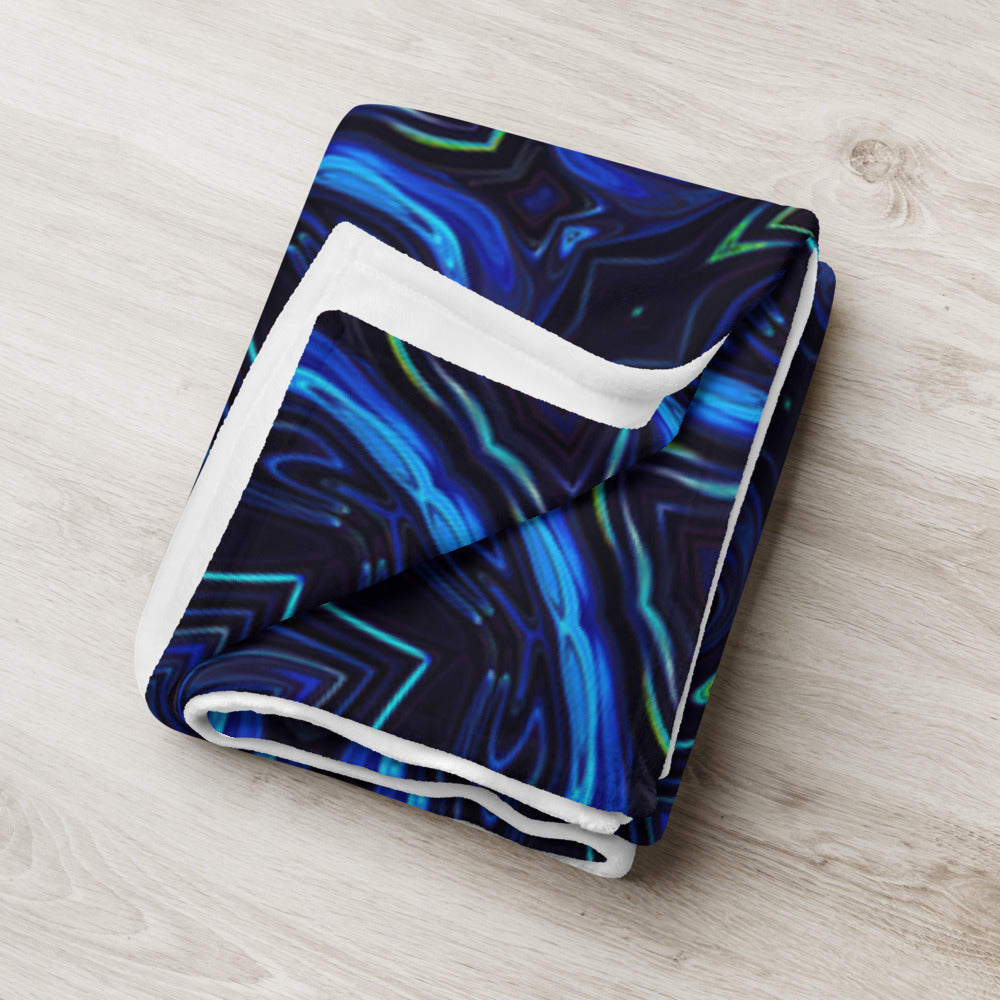 "Liquid Night" THROW BLANKET, 60″×80″, Lifestyle 2