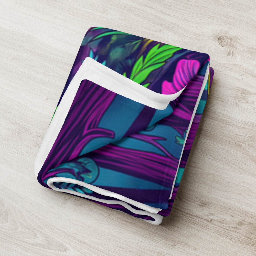 "Mushroom Forest" THROW BLANKET, 60″×80″, Lifestyle 2