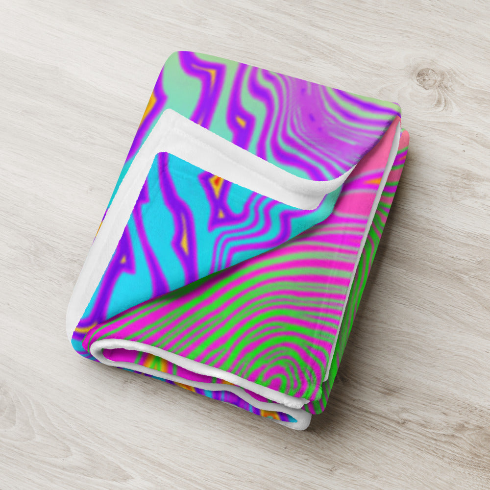 "Neon King" THROW BLANKET, 60″×80″, Lifestyle 2