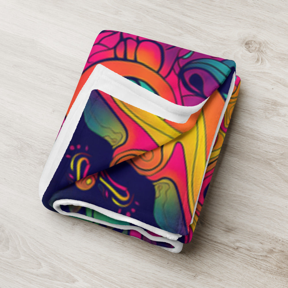 "Totem" THROW BLANKET, 60″×80″, Lifestyle 2