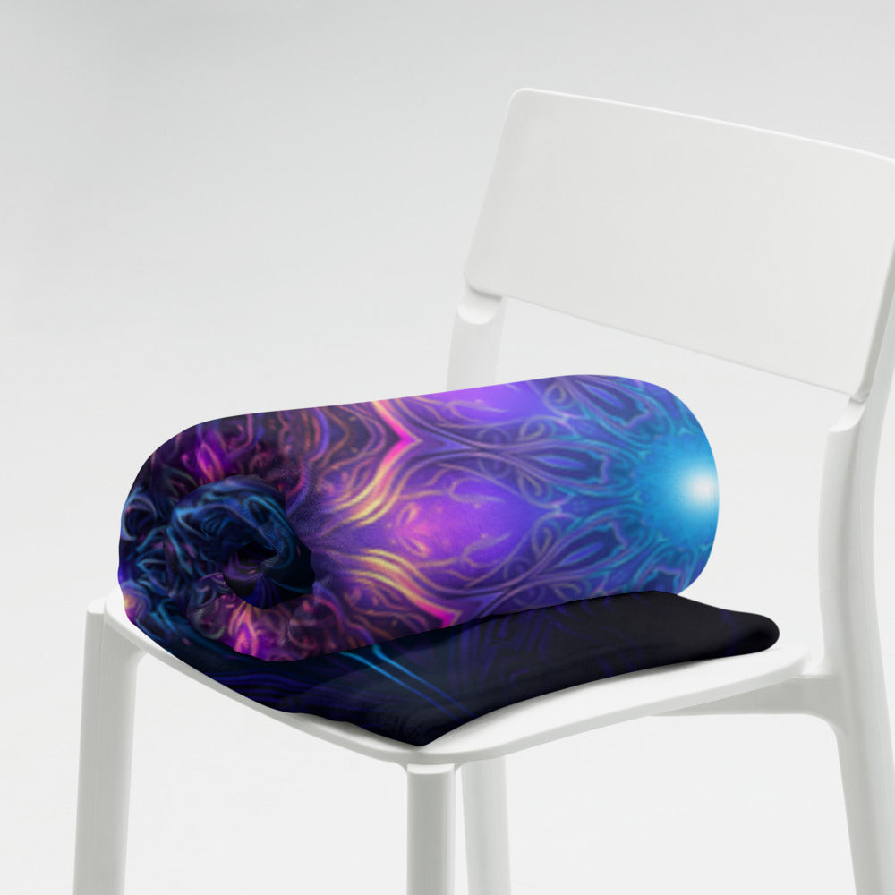 "Twilight Glow Mandala" THROW BLANKET, 60″×80″, Lifestyle